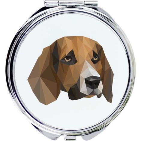 Beagle - uno specchio con foto e iscrizione geometrica di Art-Dog (1/3)