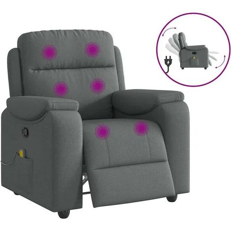 Chaise longue de massage ergonomique en tissu gris foncé – Lit de massage relaxant avec dossier réglable, idéal pour spa, salon ou bureau (1/5)