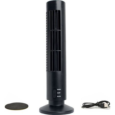 Ventilateur miniature USB sans pales en forme de tour, petit ventilateur de bureau USB sur pied-AquaForge (1/3)