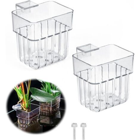 Support Plante D'aquarium, Pot pour Plantes D'Aquarium, Transparent Tasses Panier pour Plantes Aquatiques Suspension pour Plantes, Décoration pour Aquarium, 2 Pièces (1/5)