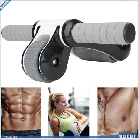 Roue Abdominale 2 Roues Conception Stable - Equipement Fitness Domicile avec Tapis de Genou (1/4)