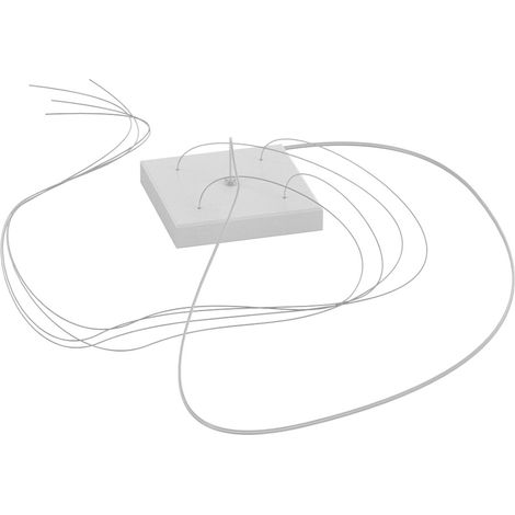 Rosone Quadrato Metallo Bianco 1 Foro 14X14Cm