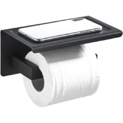 Toilettenpapierspender mit Ablage LOFT-GAME matt schwarz - Schwarz (1/4)
