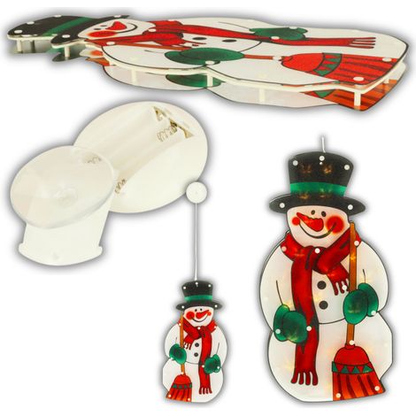 Adorno navideño colgante LED luminoso de muñeco de nieve para ventana (1/5)