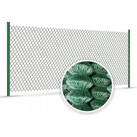 Rete metallica intrecciata zincata verde con rivestimento in PVC, 1,50x10 m (1/2)
