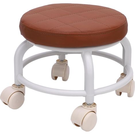 Mini Tabouret Roulant avec Roues Rotatives à 360 °, Rembourrage Doux pour Confort, Cuir Pu étanche, adapté à la Maison, au Bureau, au Salon, au Spa, au Garage, au Lavage de (1/5)