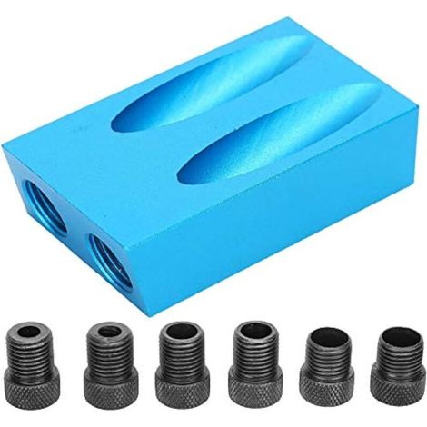 15°-Winkel-Bohrpositionierungsset – Taschenlochbohrführung, Adapter für 6/8/10 mm Bohrer (1/5)