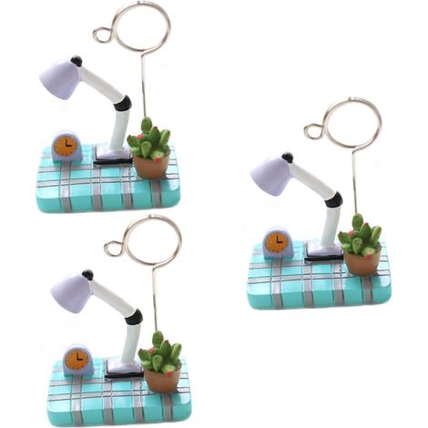 3 porte-photos succulentes – pince + base décorative pour photos et messages (1/3)