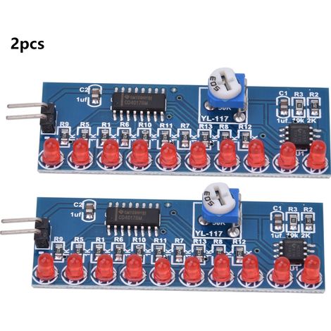 GARRYFIZH Kit de montage électronique DIY avec module lumineux LED NE555+CD4017 pour effet de chenillard et d'écoulement d'eau (1/5)