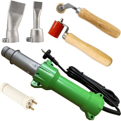 1600W Hot Air Welding Welder Plastic Heat Gun, LED Lighting, 2 Flat Welding Nozzles, 40mm Silicone Gasket Roller (1/5)