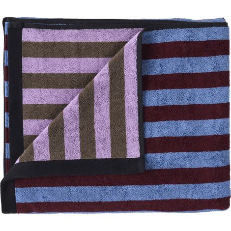 VIVARAISE - Drap de bain maxi Charly - Coton Bio Myrtille 160 x 100 cm
