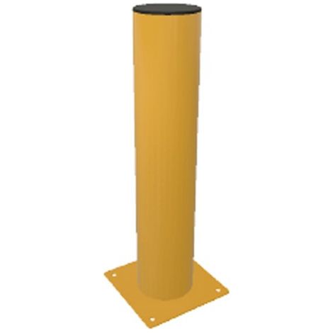 Poteau de protection H1000mm Section diam 133 Avec Platine Couleur jaune 1021