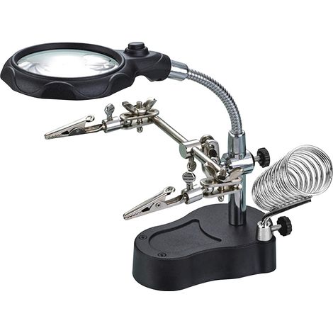 Loupe de Bureau à LED avec Support et Pince 3,5X-12X Magnification Réglable pour Lecture Réparation Bricolage (1/5)
