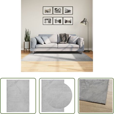 Teppich Wohnzimmer -  Teppich IZA Kurzflor Skandinavischer Look Grau 120x170 cm