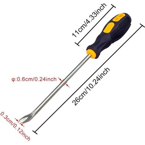 Extracteur de clous, tournevis en U de 3 mm pour clous, clous, clous, arrache-agrafes (1/3)