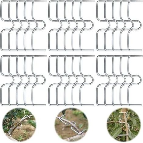 Set mit 30 Astspreizern für Obstbäume, Fruchtstützen, Metall-Gartenclips zum Spreizen und Strecken von Obstbaumästen - (1/5)