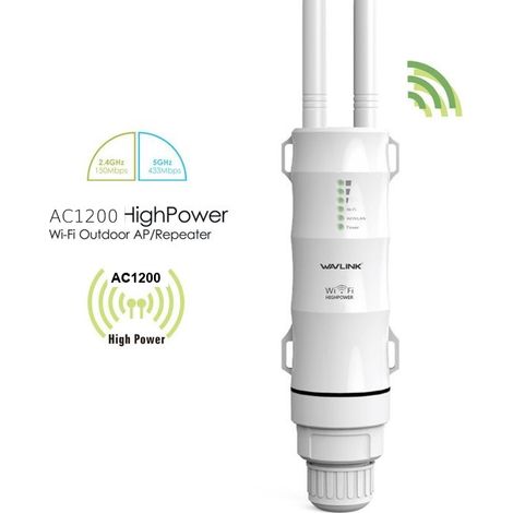 Point accès WiFi extérieur AC1200 – Double bande 2.4+5G, 2 antennes – PoE, IP65 – JZSH (1/5)