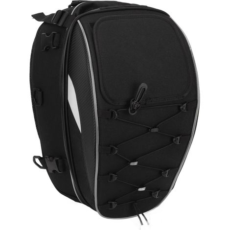Sacoche arrière de moto multifonction étanche style classique pour casque, sac à dos pour moto tout-terrain, blanche (1/5)