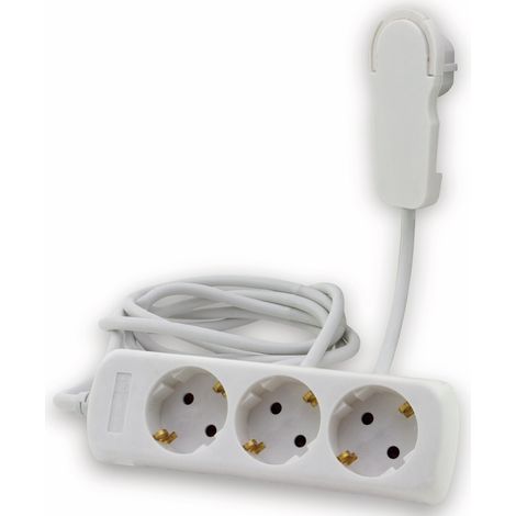 REV Steckdosenleiste Smart, 3-fach, mit Flachstecker, 2 m, weiß