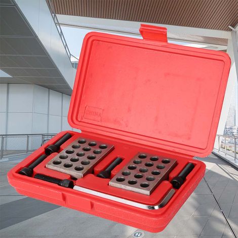 Jeu de 23 cales de précision 1-2-3 pour fraisage, avec vis et clé, étui inclus, blocs de mesure pour machiniste, outillage de contrôle dimensionnel. (1/2)
