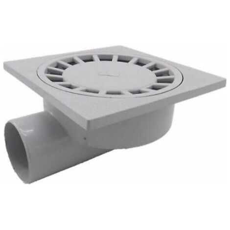 Floor drain 200mm x 200mm outlet 75mm – White PVC plastic for showers and wet rooms – 1 piece - Pvc1pcs-white (1/5)