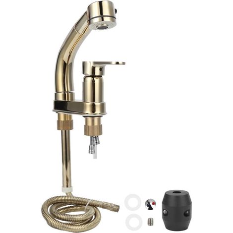 Robinet d'évier de salle de bains G1/2, Rotation à 360 degrés, mitigeur d'eau chaude et froide (1/5)