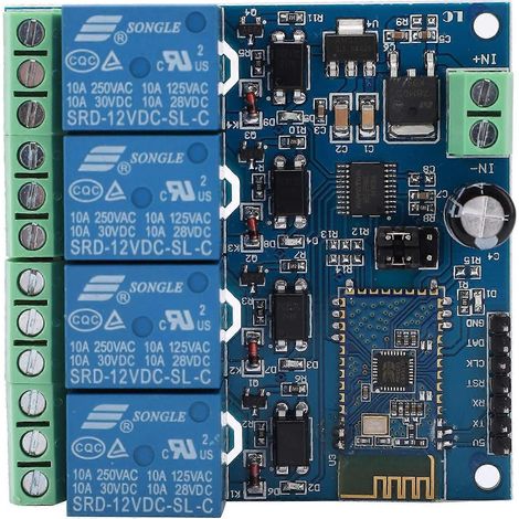 12V 4-Kanal Bluetooth-Relais-Smart-Modul mit Fernbedienung per Android-App