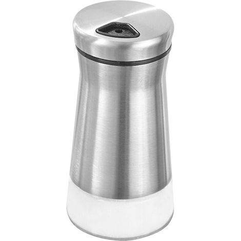 Salière et poivrière en acier inoxydable avec bec verseur réglable – Sel Himalaya & sel de mer casher (1/4)
