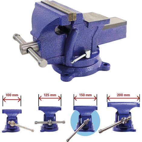 Bituxx Schraubstock Handschraubstock Werkbank Werkstatt Drehbar 360 Grad 150 mm mit Amboss