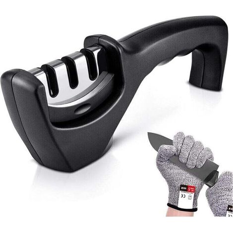 Aiguiseur de couteaux professionnel Sharp - Facile à utiliser - Antidérapant - Aiguiseur de cuisine - Stable - GRATUIT : Coupe