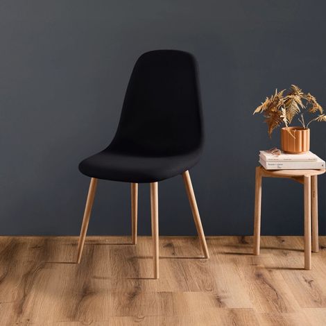 Housse de chaise scandinave extensible MILA noir (1/5)