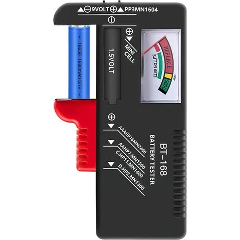 Universal-Batterietester, digitaler Batterietester, Spannungsprüfer für Knopfzellenbatterien für AA, AAA, CD, 9 V, 1,5 V, LR03, LR6, LR14, LR20, Knopfzellenbatterien, Schlüsselknopfzellenbatterien (BT (1/5)