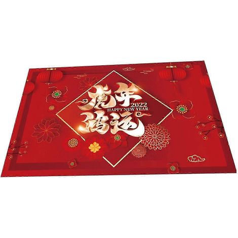 Tapis d'entrée en polyester, tapis de bain antidérapant pour salle de bain, décoration de fête-Fortune (1/5)