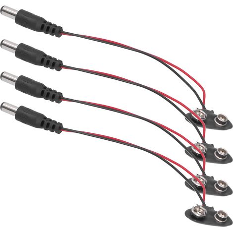 20 Stück Batterieclip-Steckverbinder 9V Anschlusskabel Industrielle Steuerungskomponenten DC 2,1mm Stecker (1/5)