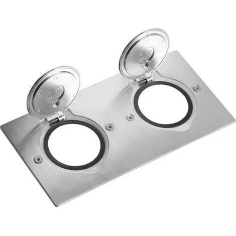Legrand 089702 Platinum IP44 IK08 2-station rectangular floor plate - brushed stainless steel
