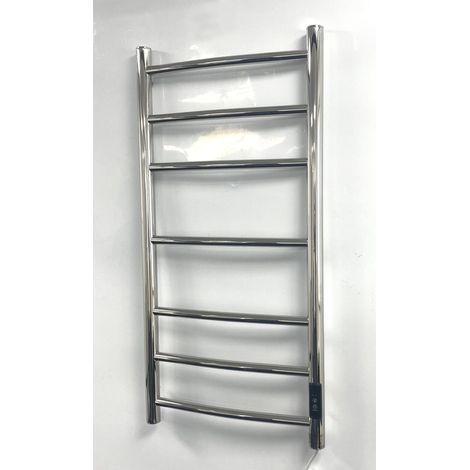 Heat & Things Ferrara Electric Stainless Steel Towel Rail 400 x 800mm Mirror polished Finish Dry Electric Towel Radiator (1/3)