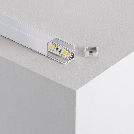 Aluminiumprofil Ecke Dreieckig 2m für LED Streifen bis 10mm Aluminium 2 m Weiß transluzent (1/4)