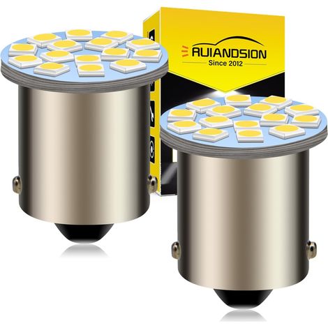 2 Pack 6V 1156 LED Bulbs White 1141 1003 3014 BA15S 5050 12SMD LED Bulbs Replacement for Reverse Turn Signal Tail Lights No Polarity (1/5)