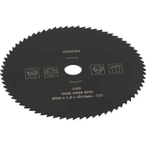85 mm x 10 mm 72T HSS Kreissägeblatt Trennscheibe für Holz und Metall (1/5)