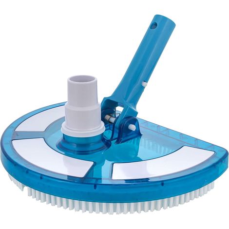 Pool Supply Beschwerter Pool-Staubsaugerkopf, transparenter, halbmondförmiger, gebogener Körper – Drehverbindung, Stangengriff – für oberirdische und in den Boden eingelassene Pools – Vinylbeschichtet