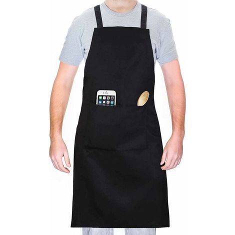 Tablier À Barette Réglable Imperméable - Polyester Tissé - 90 X 69 Cm - Pour Cuisine Jardin Restaurant Pâtisserie - Unisexe - 1 Pièce (1/5)