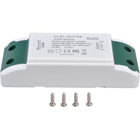 12V 24W 2A LED Driver – Transformer for Strip Lights and Cabinet Lighting – AC 100-240V – Easy and Secure Installation – AC100-240V (1/5)