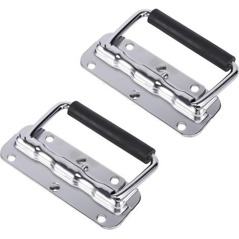 Serie 2 pezzi Maniglia a molla in acciaio inox 304 per cassetta degli attrezzi in alluminio, maniglia pieghevole industriale. (1/5)