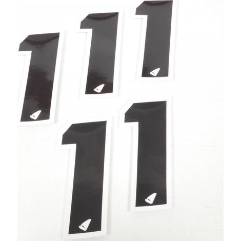 Autocollant stickers UFO pour moto Numéro 1 noir 130x57mm Neuf