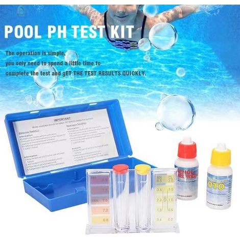 Kit de test de la qualité de l'eau de piscine, chlore résiduel, kit de test de pH, ensemble de réactifs pour tests d'eau, réactif de test OTO