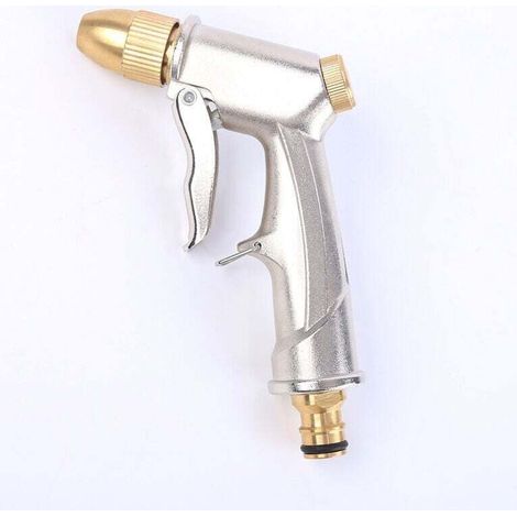 Pistola de riego de alta presión con boquilla de latón ajustable y chorro pulverizador para lavar céspedes y jardines - KZQ