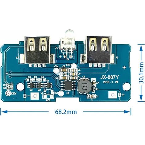 Module de chargeur de batterie externe 5V 2A, circuit imprimé de charge, étape (1/4)