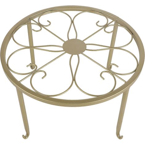 Cachepot en fer forgé, étagère à plantes sur pied, support de pot de fleurs minimaliste, pour balcon et salon, présentoir floral robuste (1/5)
