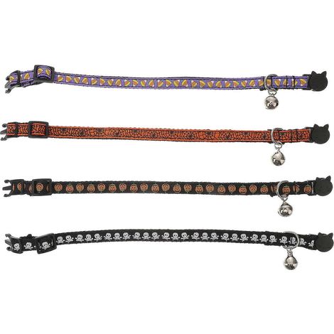Collar para mascotas, collar para perro para Halloween, 8 piezas, cadena para el cuello de gatito/cachorro con cascabel (1/5)