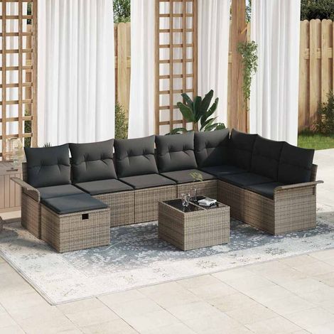 Teenpull – Gartensofa-set 9 Stk. Poly Rattan (1/5)